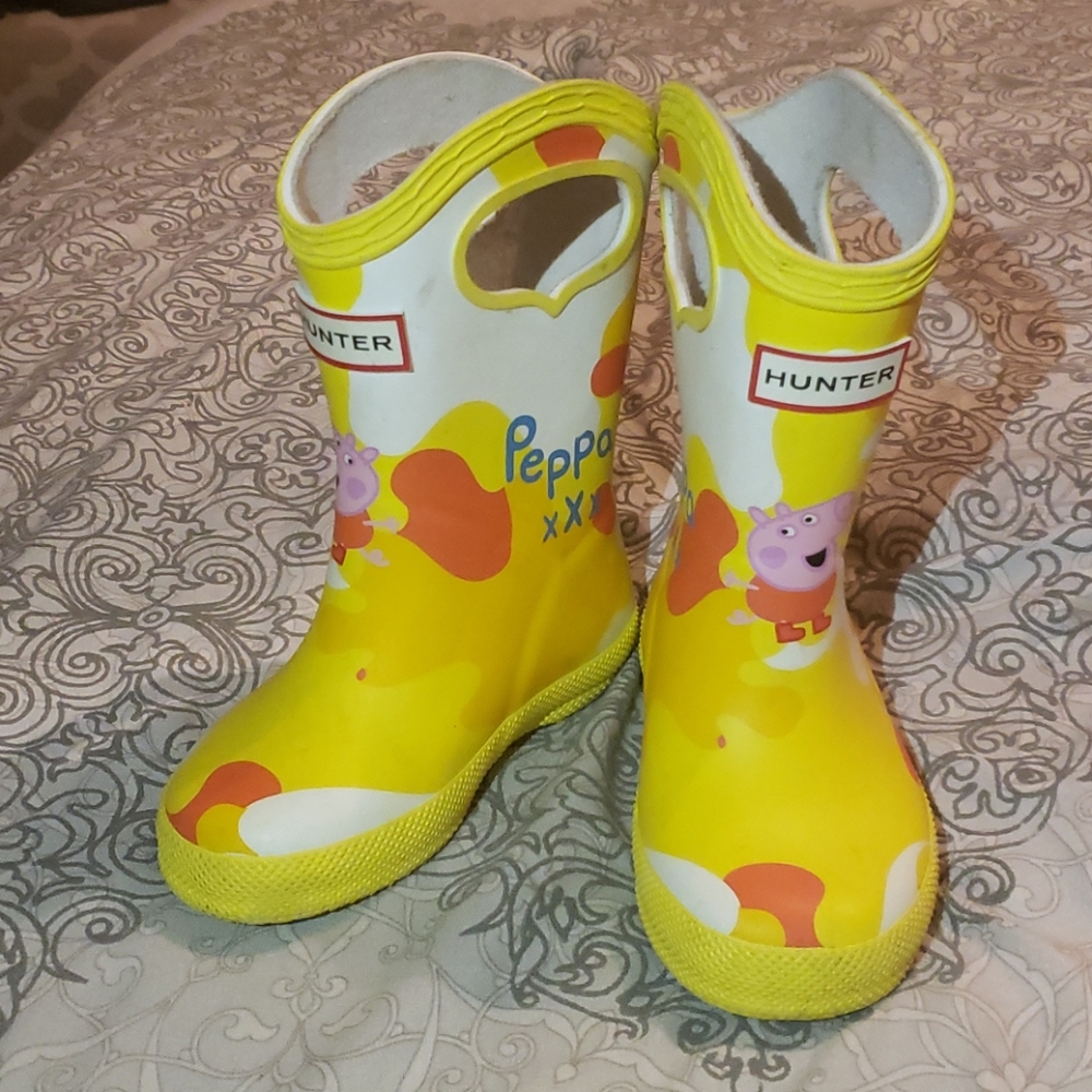 Hunter rainboots Peppa Pig Toddler girls sz 4